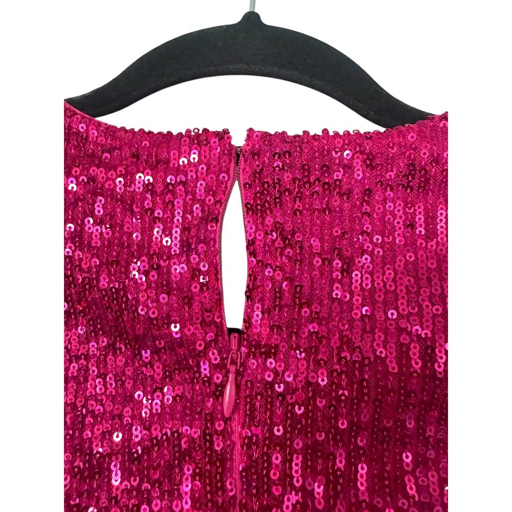 NWT The Drop Helena Sequin Wrap Dress Luminous Pink Size XS - Picture 4 of 12